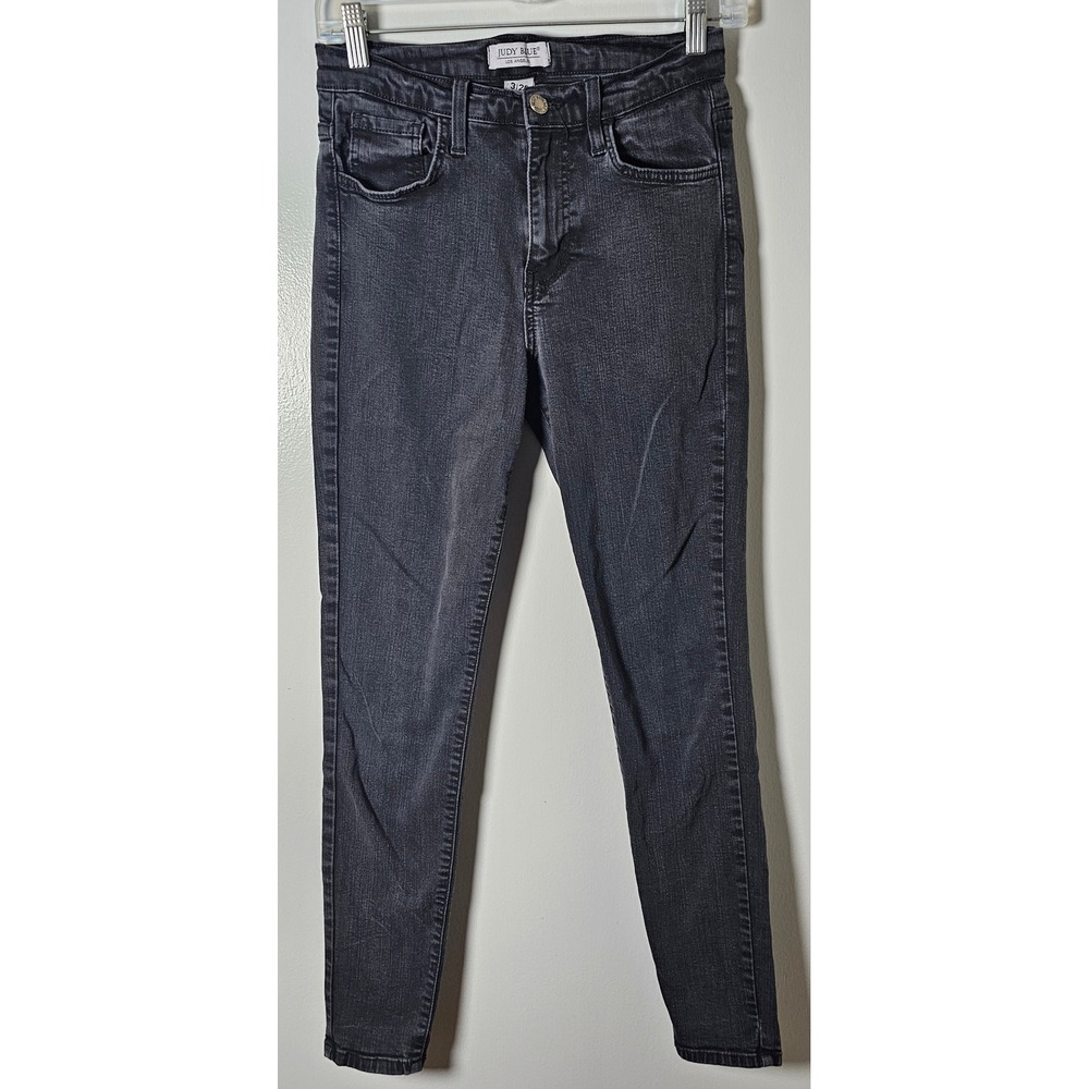 Judy Blue 83105 Womens High Rise Skinny Jeans Dark Black Size 3/26 USA Made